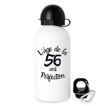 56 ans, l'âge de la perfection - Gourde avec bouchon 500 ml - blanc - Droite