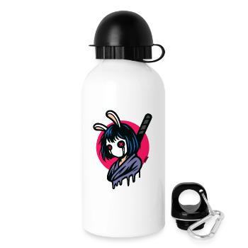 Häschen Masken Samurai Kriegerin - Trinkflasche mit Deckel 500 ml - Weiß - Rechts