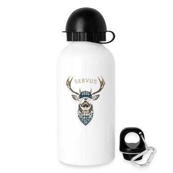 Alpen Hirsch Servus Hirschgeantler Tracht Oktober - Gourde avec bouchon 500 ml - blanc - Droite