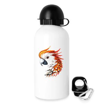 Perroquet Ara Perruche Cacatoès Amoureux des perroquets - Gourde avec bouchon 500 ml - blanc - Droite