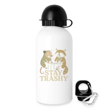 Stay trashy - Drinks Bottle with Lid 500 ml - white - Right