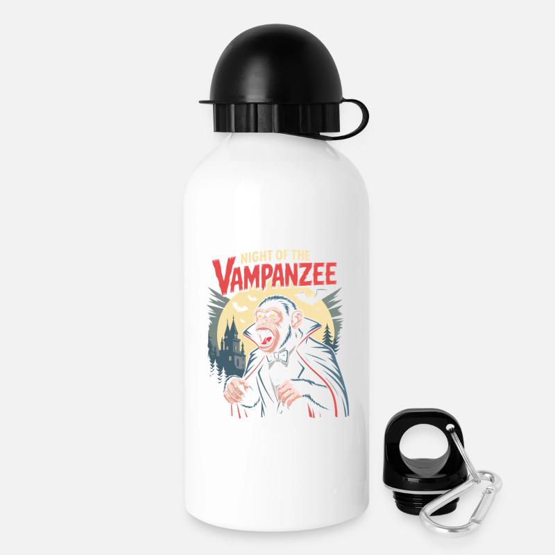 Vampanzee Night Look Chimpanzee Vampire - Drinks Bottle with Lid 500 ml - white