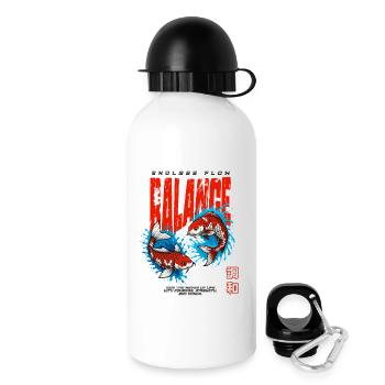 Poisson Koi - Équilibre - Gourde avec bouchon 500 ml - blanc - Droite