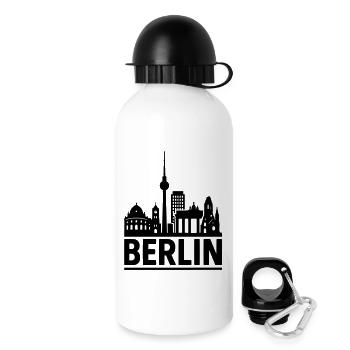 Berlin Skyline Hauptstadt - Trinkflasche mit Deckel 500 ml - Weiß - Rechts