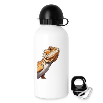Bearded Dragon Orange Illustration - Drinks Bottle with Lid 500 ml - white - Right