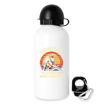  Dachdecker Ich Komme Wenn Es Feucht Wird - Trinkflasche mit Deckel 500 ml - Weiß - Rechts