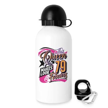 79. Geburtstag Queen Frauen - Trinkflasche mit Deckel 500 ml - Weiß - Rechts