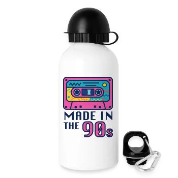 Neon 90er Kassette Design - Trinkflasche mit Deckel 500 ml - Weiß - Rechts