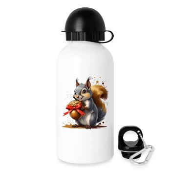 Squirrel with red acorn - Drinks Bottle with Lid 500 ml - white - Right