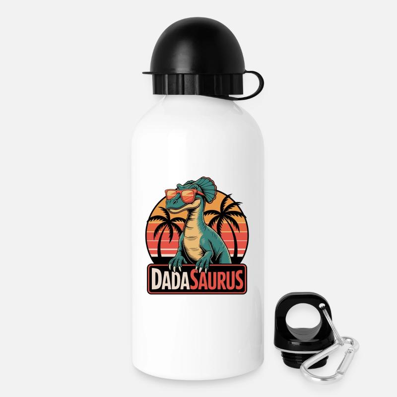 Dadasaurus Cool Dinosaur Retro Palmut - Juomapullo kannella 500 ml - valkoinen