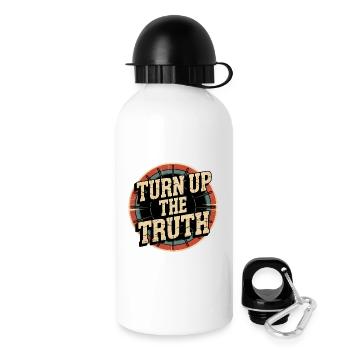 Retro Grunge – Turn Up The Truth - Trinkflasche mit Deckel 500 ml - Weiß - Rechts