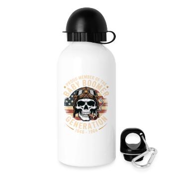 Baby Boomer Skull Pilot 1948-1964 - Trinkflasche mit Deckel 500 ml - Weiß - Rechts