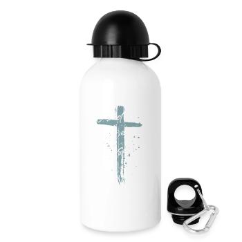 Über die Maßen geliebt – Faith Design - Trinkflasche mit Deckel 500 ml - Weiß - Rechts