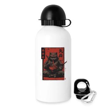 Samurai Cat Ramen Japan Streetwear Design - Drinks Bottle with Lid 500 ml - white - Right