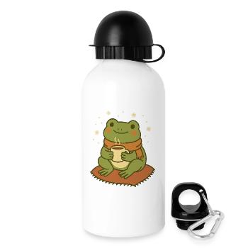 Grenouille d’hiver avec écharpe et thé – Cozy Frog - Gourde avec bouchon 500 ml - blanc - Droite