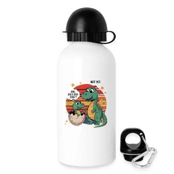 Dino Frage Gottexistenz - Trinkflasche mit Deckel 500 ml - Weiß - Rechts