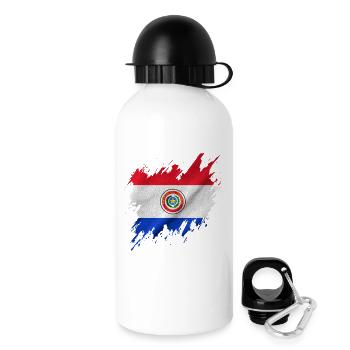 Paraguay-Flagge, Rissen-Stil - Trinkflasche mit Deckel 500 ml - Weiß - Rechts