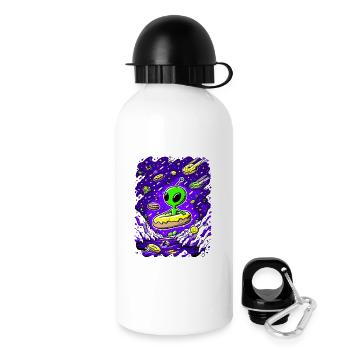 Alien Donut Odyssey - Trinkflasche mit Deckel 500 ml - Weiß - Rechts