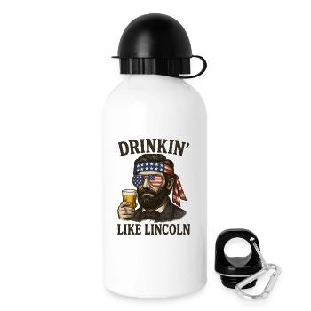Patriotic Vintage Drinkin Like Lincoln Style - Drinks Bottle with Lid 500 ml - white - Right