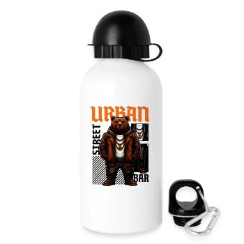Design hip-hop urbain Street Bear - Gourde avec bouchon 500 ml - blanc - Droite