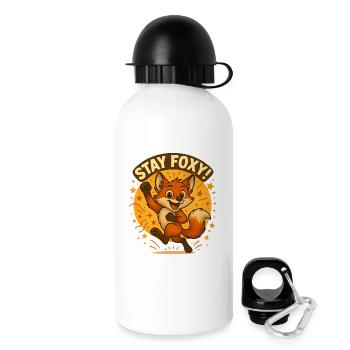 Stay Foxy Fuchs Illustration - Trinkflasche mit Deckel 500 ml - Weiß - Rechts