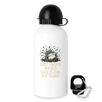Goldwaschen Hobby Geschenk Creek Pan - Trinkflasche mit Deckel 500 ml - Weiß - Rechts