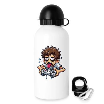Exhausted Gamer in Action - Drinks Bottle with Lid 500 ml - white - Right