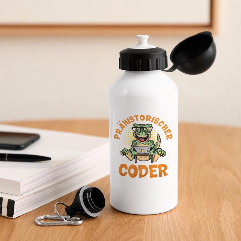Coding PRÄHISTORISCHER CODER Lustiges Trinkflasche mit Deckel 500 ml