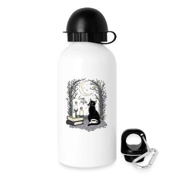 Cozy Nights Cozy Goth Cat - Drinks Bottle with Lid 500 ml - white - Right