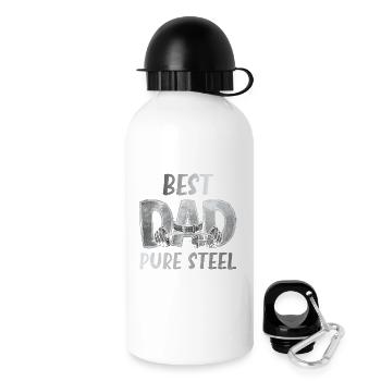 Best Dad Pure Steel - Trinkflasche mit Deckel 500 ml - Weiß - Rechts