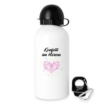Confetti in the Heart – Carnival Carnival Heart - Drinks Bottle with Lid 500 ml - white - Right