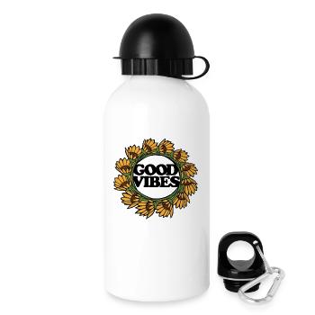 Sonnenblumenkreis-Kranz - Trinkflasche mit Deckel 500 ml - Weiß - Rechts