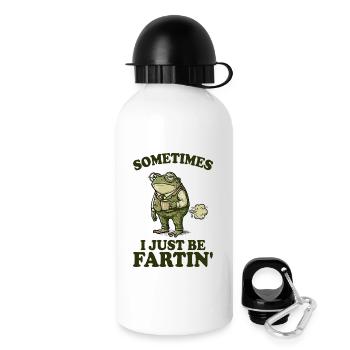 Grenouille, drôle, parfois je me fais juste pêtre - Gourde avec bouchon 500 ml - blanc - Droite