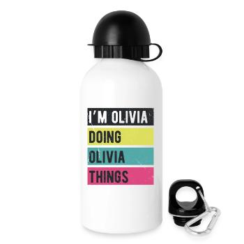 I’m Olivia Doing Olivia Things Retro Colors - Drinks Bottle with Lid 500 ml - white - Right