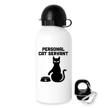 Persönlicher Katzendiener - Trinkflasche mit Deckel 500 ml - Weiß - Rechts