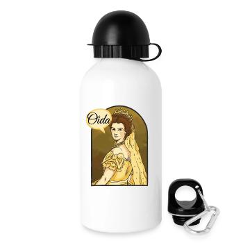 Oida! Sissi Königin von Österreich I love Austria  - Trinkflasche mit Deckel 500 ml - Weiß - Rechts