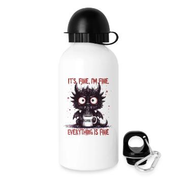 Its Fine In Fine Coffee Dragon Humor - Drinks Bottle with Lid 500 ml - white - Right