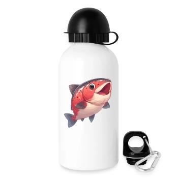 Lachse Lachs - Trinkflasche mit Deckel 500 ml - Weiß - Rechts