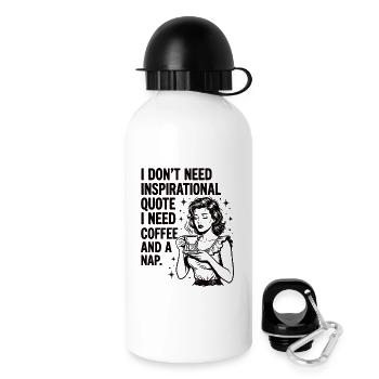 Déclaration d’amour du vrai café pour la sieste - Gourde avec bouchon 500 ml - blanc - Droite