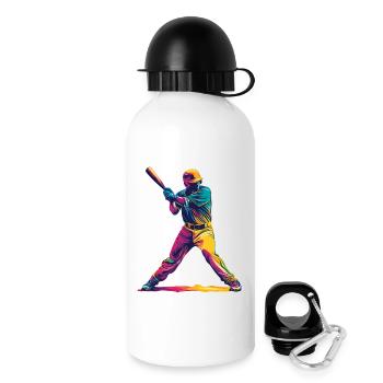 Farbexplosion Baseballschläger - Trinkflasche mit Deckel 500 ml - Weiß - Rechts