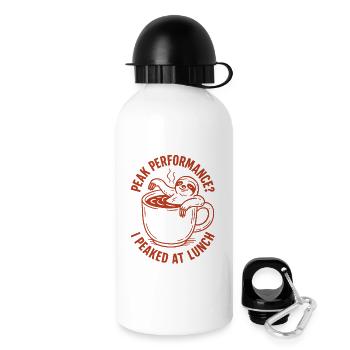 Performance maximale à l’heure du déjeuner | Blague sur l’épuisement - Gourde avec bouchon 500 ml - blanc - Droite