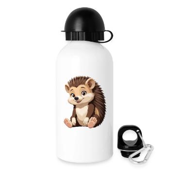 Cuddly hedgehog illustration - Drinks Bottle with Lid 500 ml - white - Right