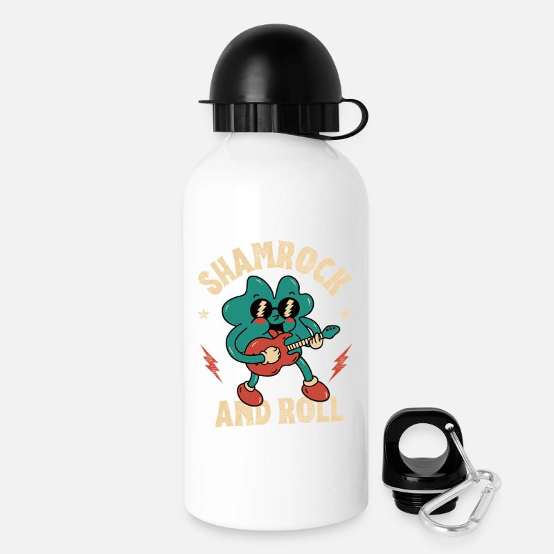 Shamrock and Roll - Drinks Bottle with Lid 500 ml - white