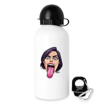 Tongue Out: Comic Expression - Drinks Bottle with Lid 500 ml - white - Right