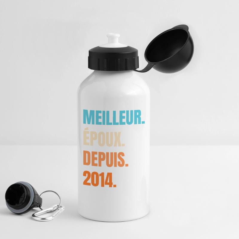 Bester Ehemann seit 2014 Geschenk-Ehemann Trinkflasche mit Deckel 500 ml