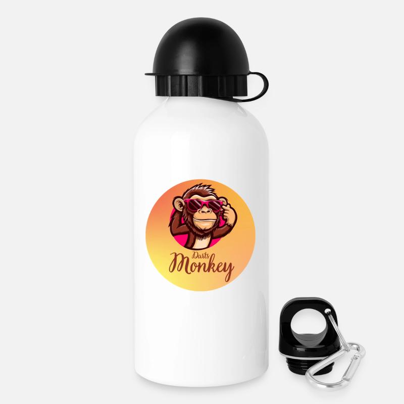 Darts Monkey Glasses Motif - Drinks Bottle with Lid 500 ml - white