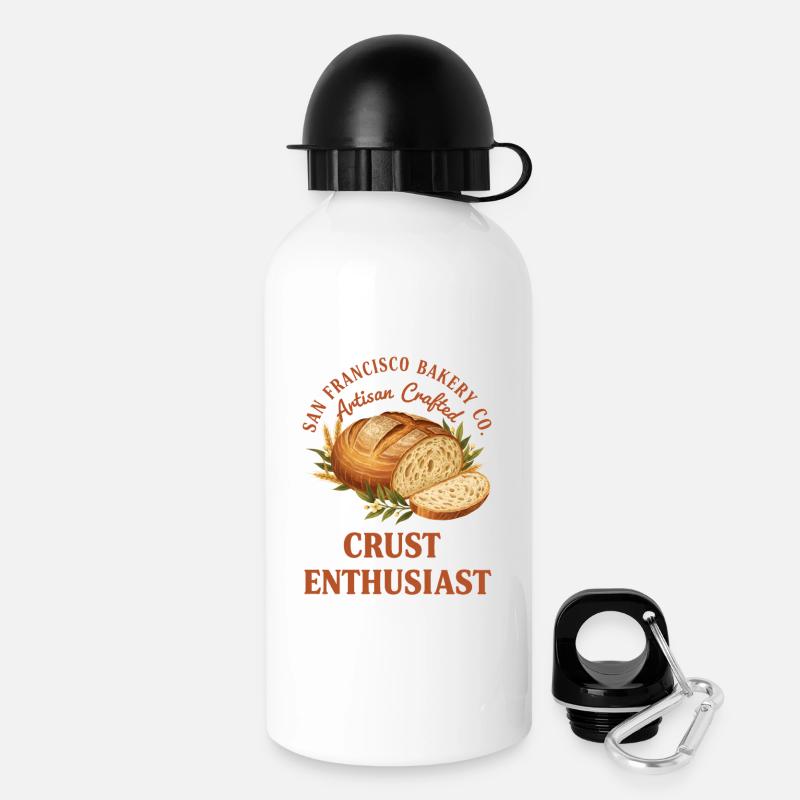 Sourdough Bread Baking Sourdough Starter Crust - Drinks Bottle with Lid 500 ml - white