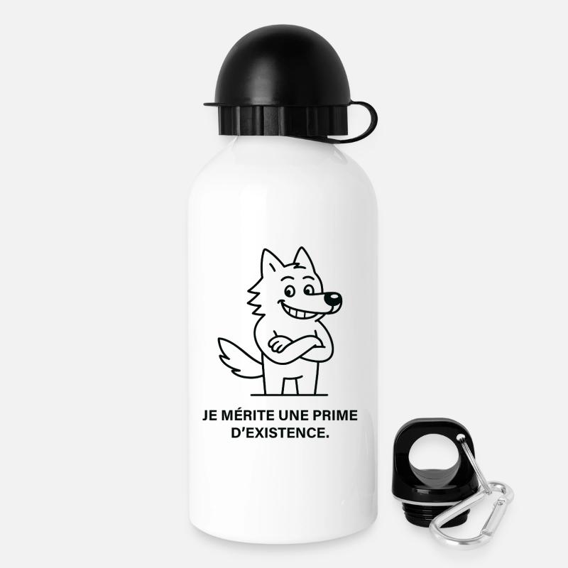 Prime d'existence du loup arrogant - Gourde avec bouchon 500 ml - blanc