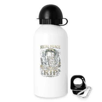Friedhof Goth Humor Real Peace Is Spelled RIP - Trinkflasche mit Deckel 500 ml - Weiß - Rechts