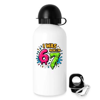 7th Birthday Kids 67 Meme Humor Gift Idea - Drinks Bottle with Lid 500 ml - white - Right